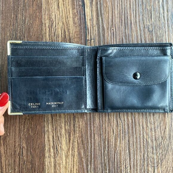 CELINE Black Leather Bifold Wallet - Picture 3 of 13